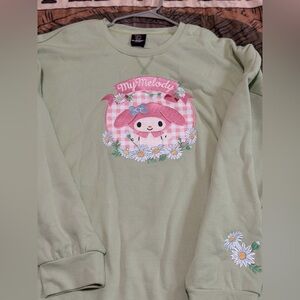 Sanrio My Melody Sage Green Sweatshirt with Pink Graphic